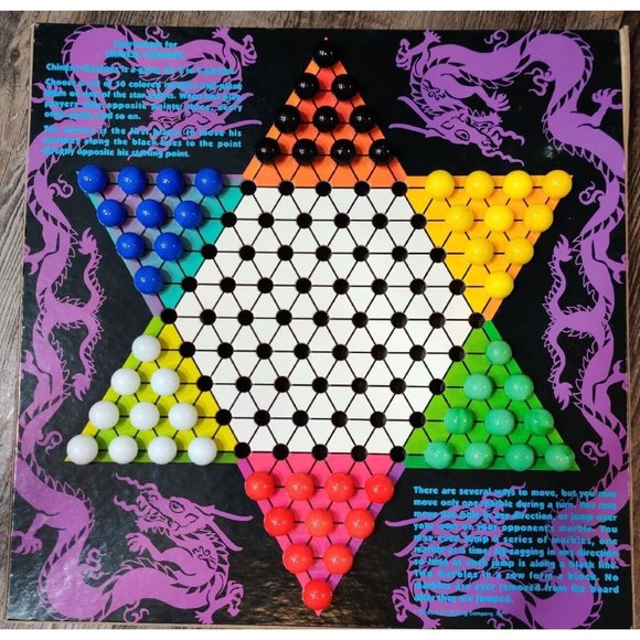 Vintage Golden Classic Games Chinese Checkers Board Game 60 Marbles Used - Picture 2 of 13
